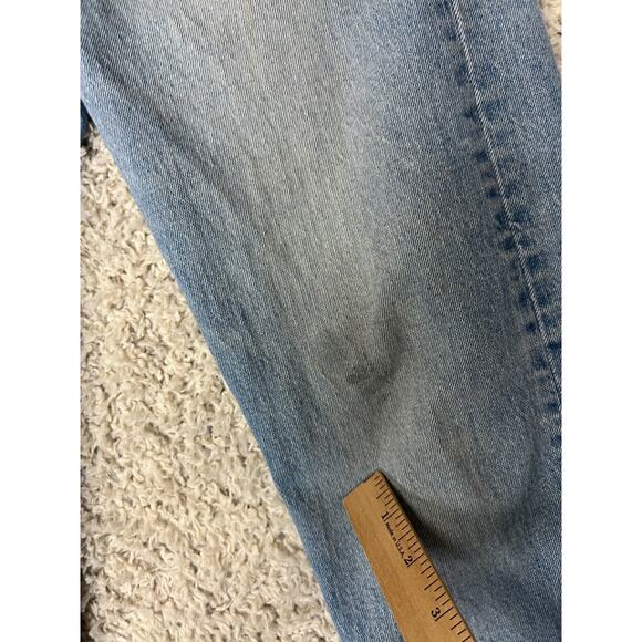 Levis Jeans Womens 31 Light Blue Denim Button Fly Stretch Raw Hem Straight 31x26 - Picture 3 of 11